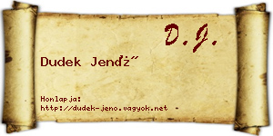 Dudek Jenő névjegykártya